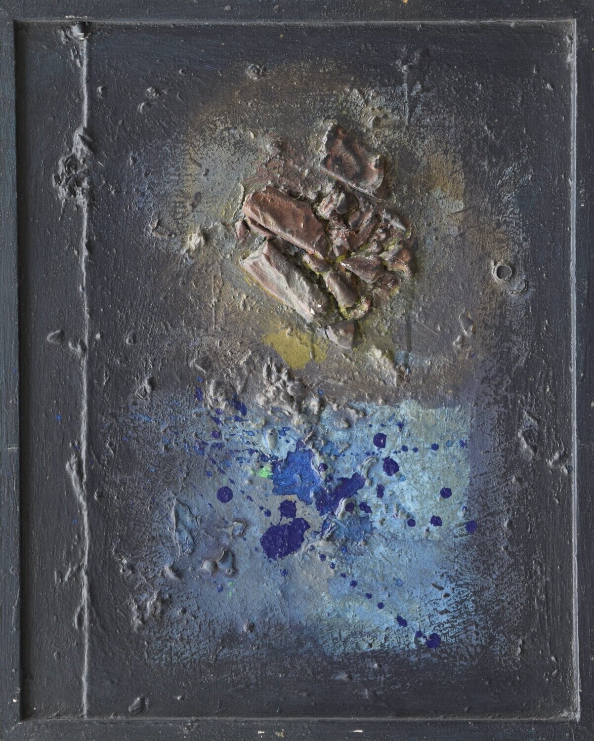 Collage  , Acrylic  With powder color pigment on Canvas on a wooden frame // Size: ca.. 40 x 60 x 2 cm,