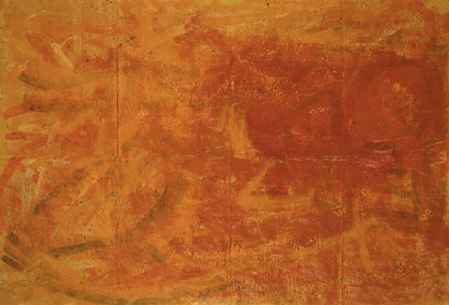 Pigment &  Acryilc on  Paper  collaged on the canvas.- Figurative , Light as Form // Size: ca.. 100 x 120 x 4 cm