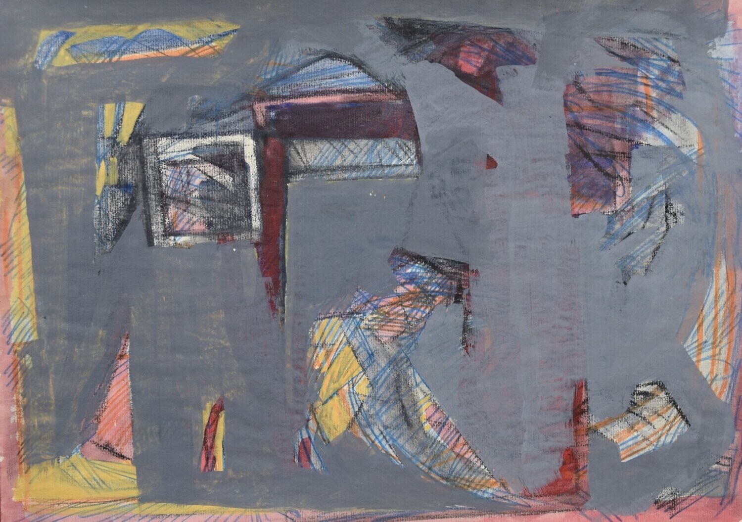 Sweet life /Collage, handmade paper with acrylic on Two fabrics canvas // Size : ca. 30 x 40 x 4 cm