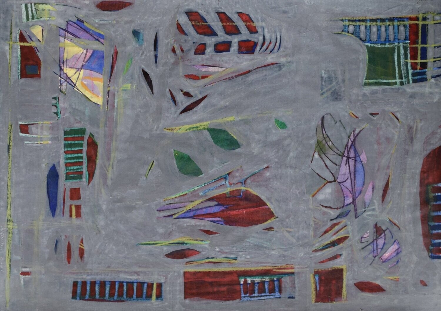 Collage, handmade paper with acrylic on Two fabrics canvas // Size : ca. 30 x 40 x 4 cm
