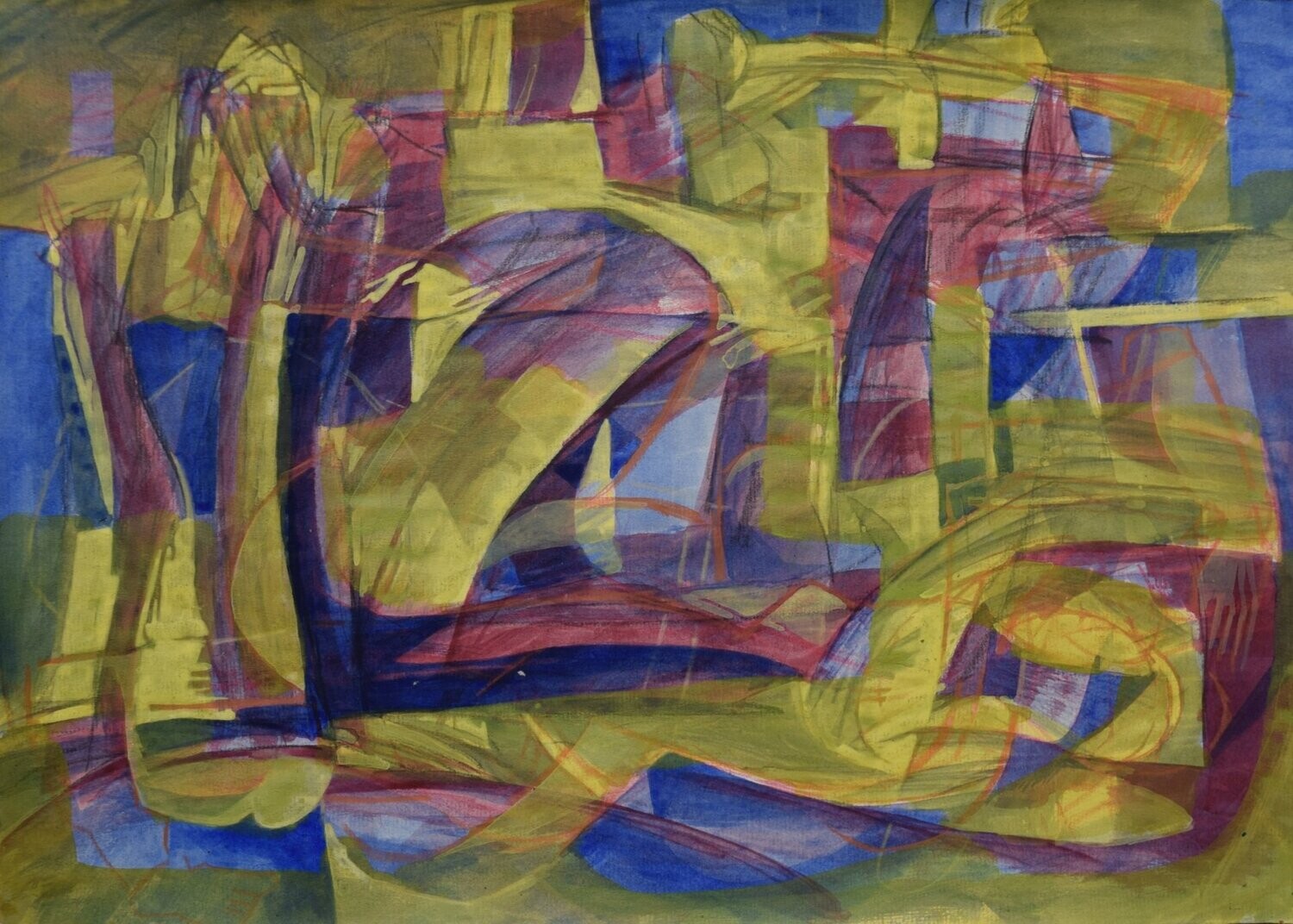 Acrylic on paper and canvas, collage on wooden frame, // Size: x 30 x 40 x 4 cm