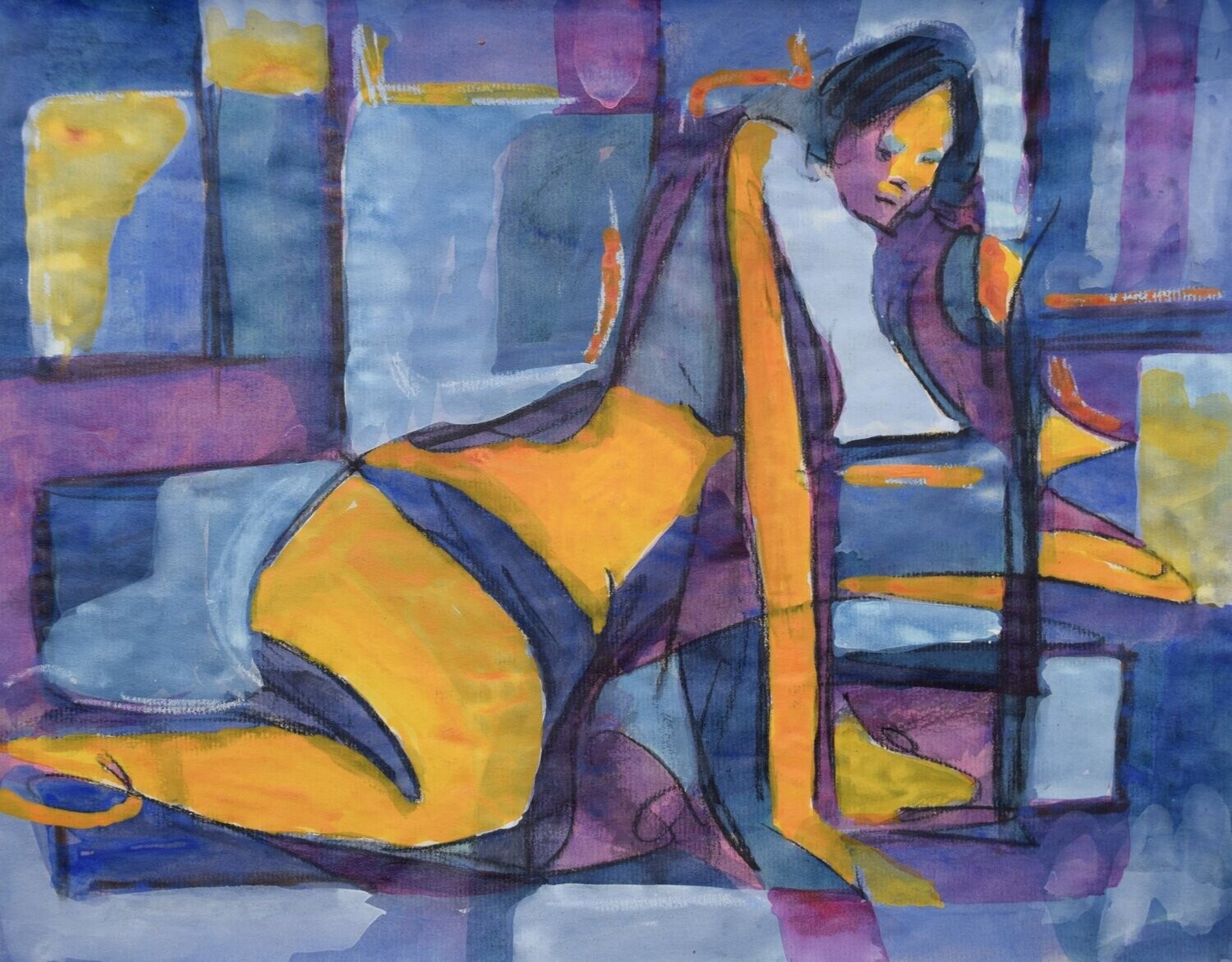 Sweet life /Collage, handmade paper with acrylic on Two fabrics canvas // Size : ca. 30 x 40 x 4 cm