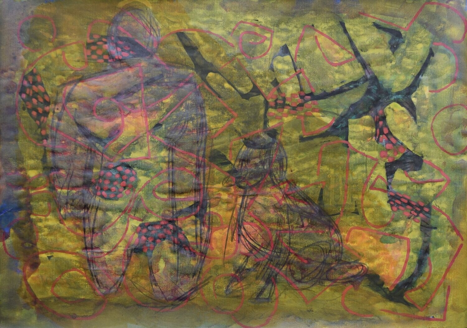 Acrylic on paper and their collage on canvas with wooden frame // Size: ca..30 x 40 x 4 cm