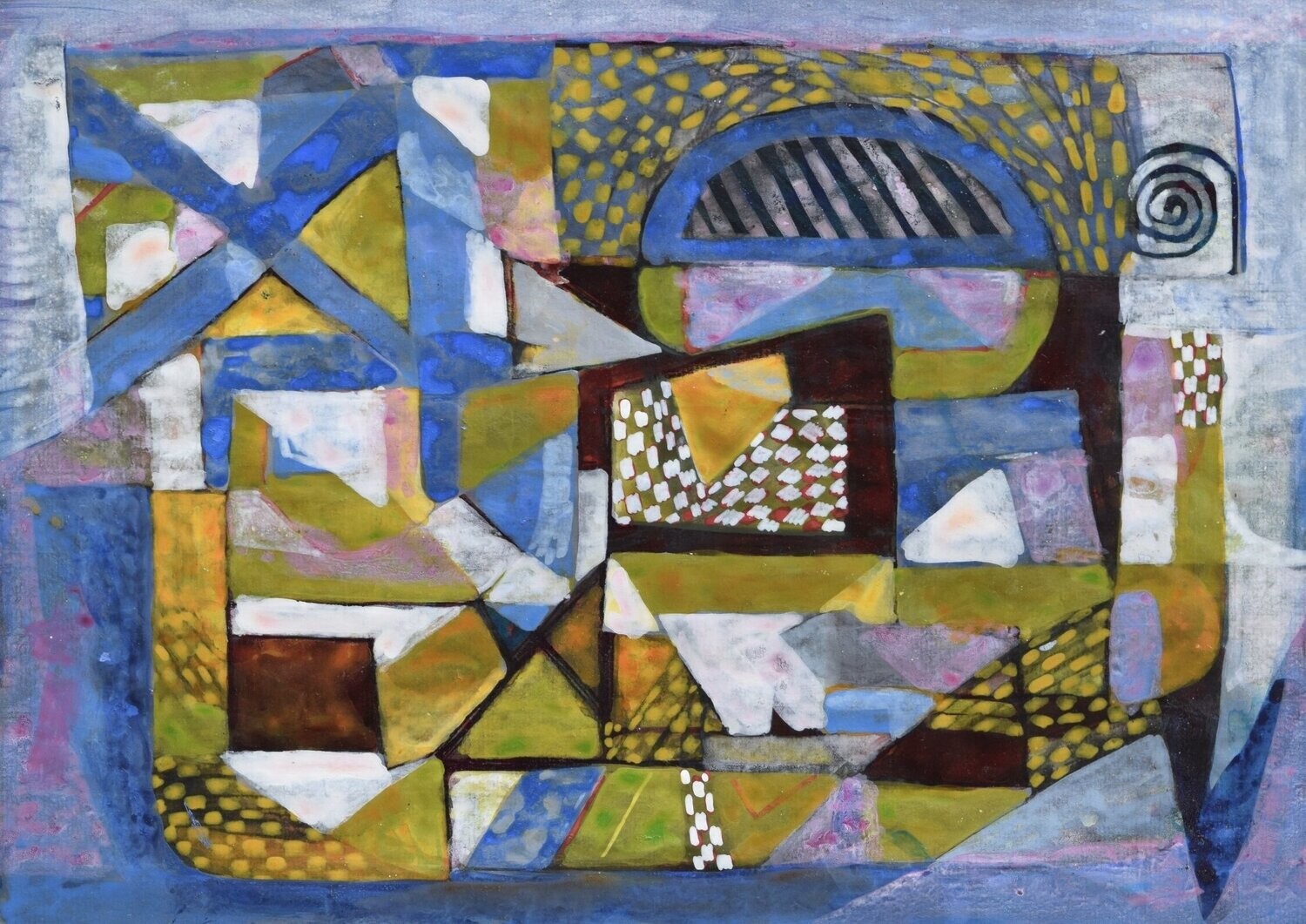 life /Collage, handmade paper with acrylic on Two fabrics canvas // Size : ca. 30 x 40 x 4 cm