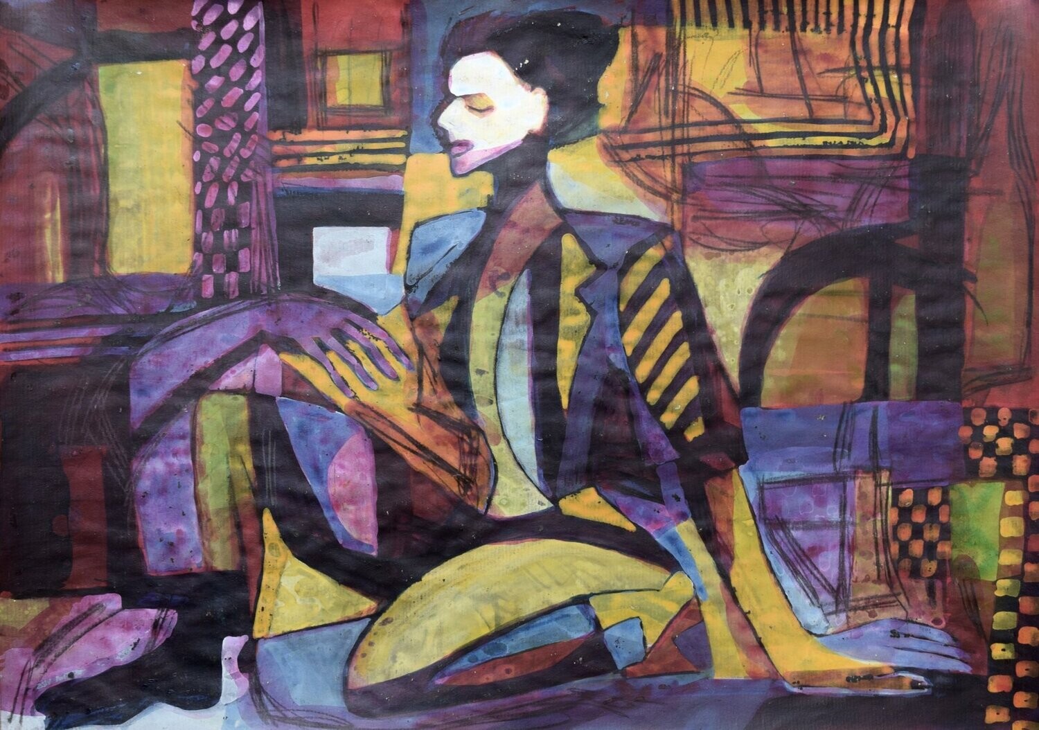 Acrylic on paper and their collage on canvas with wooden frame // Size: ca..30 x 40 x 4 cm