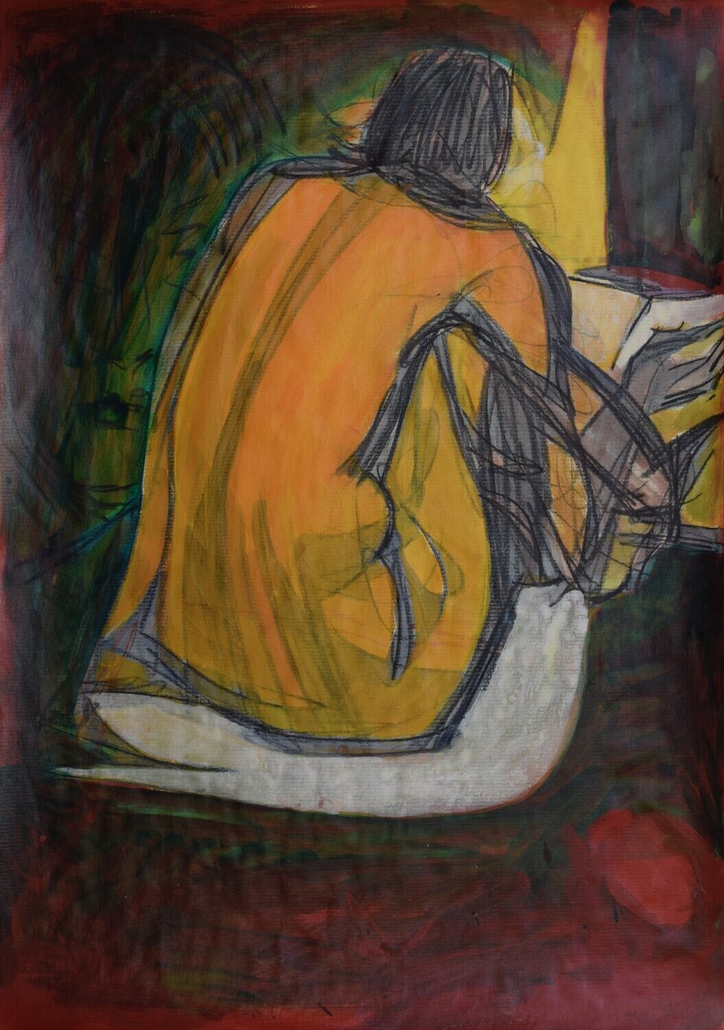 Acrylic on paper and canvas, collage on wooden frame, // Size: x 30 x 40 x 4 cm