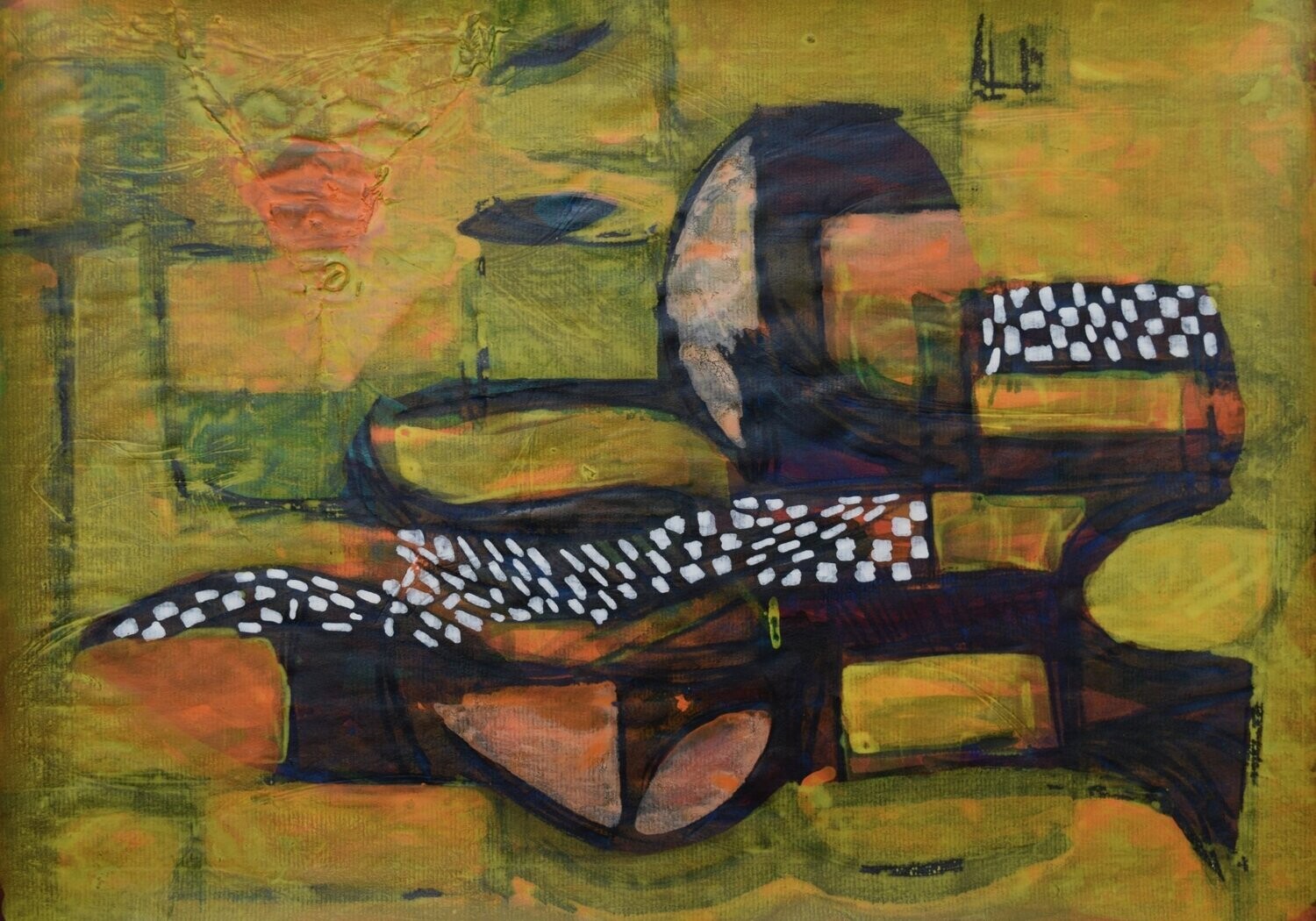 Acrylic on paper and their collage on canvas with wooden frame // Size: ca..30 x 40 x 4 cm