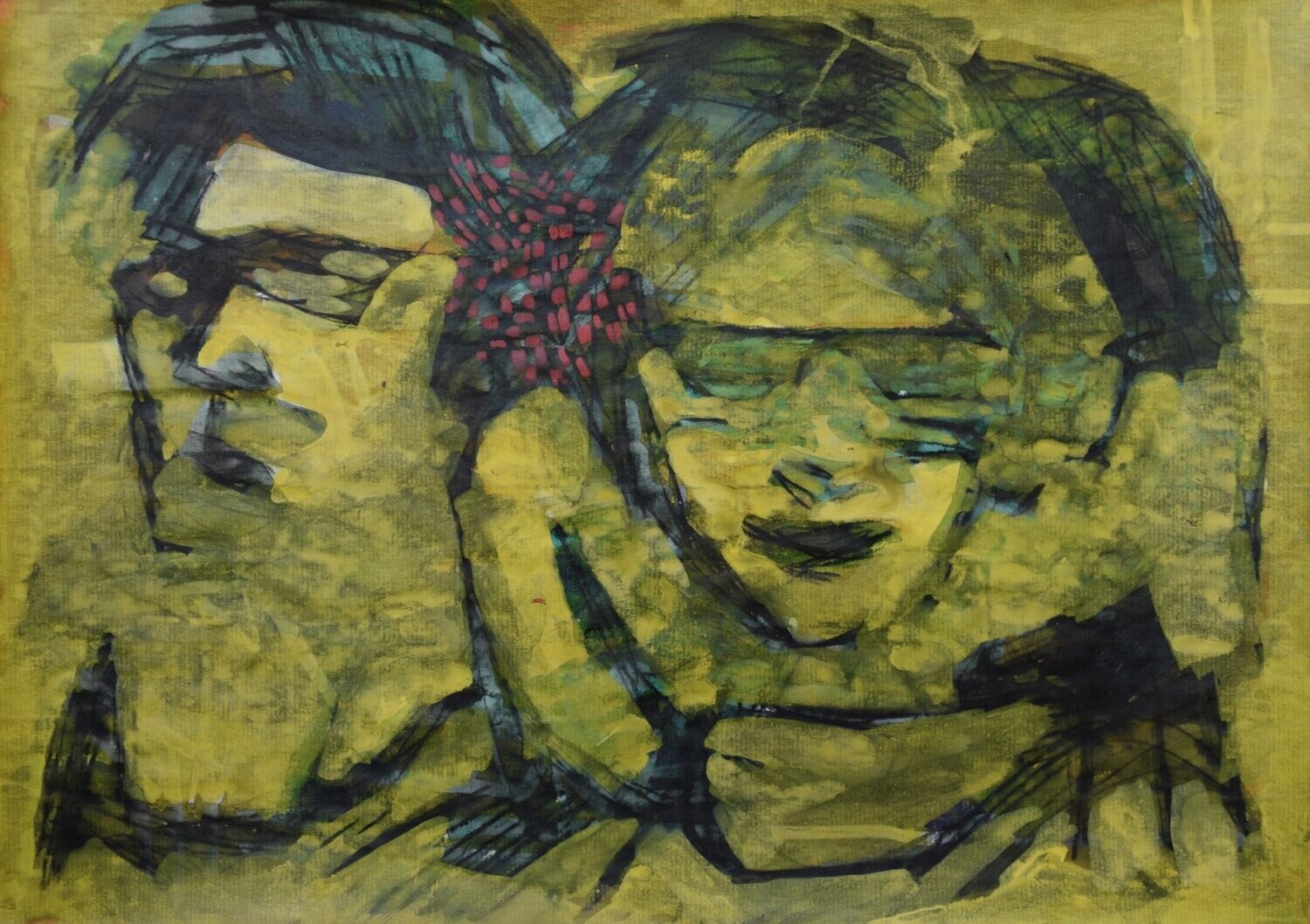 Acrylic on paper and their collage on canvas with wooden frame // Size: ca..30 x 40 x 4 cm