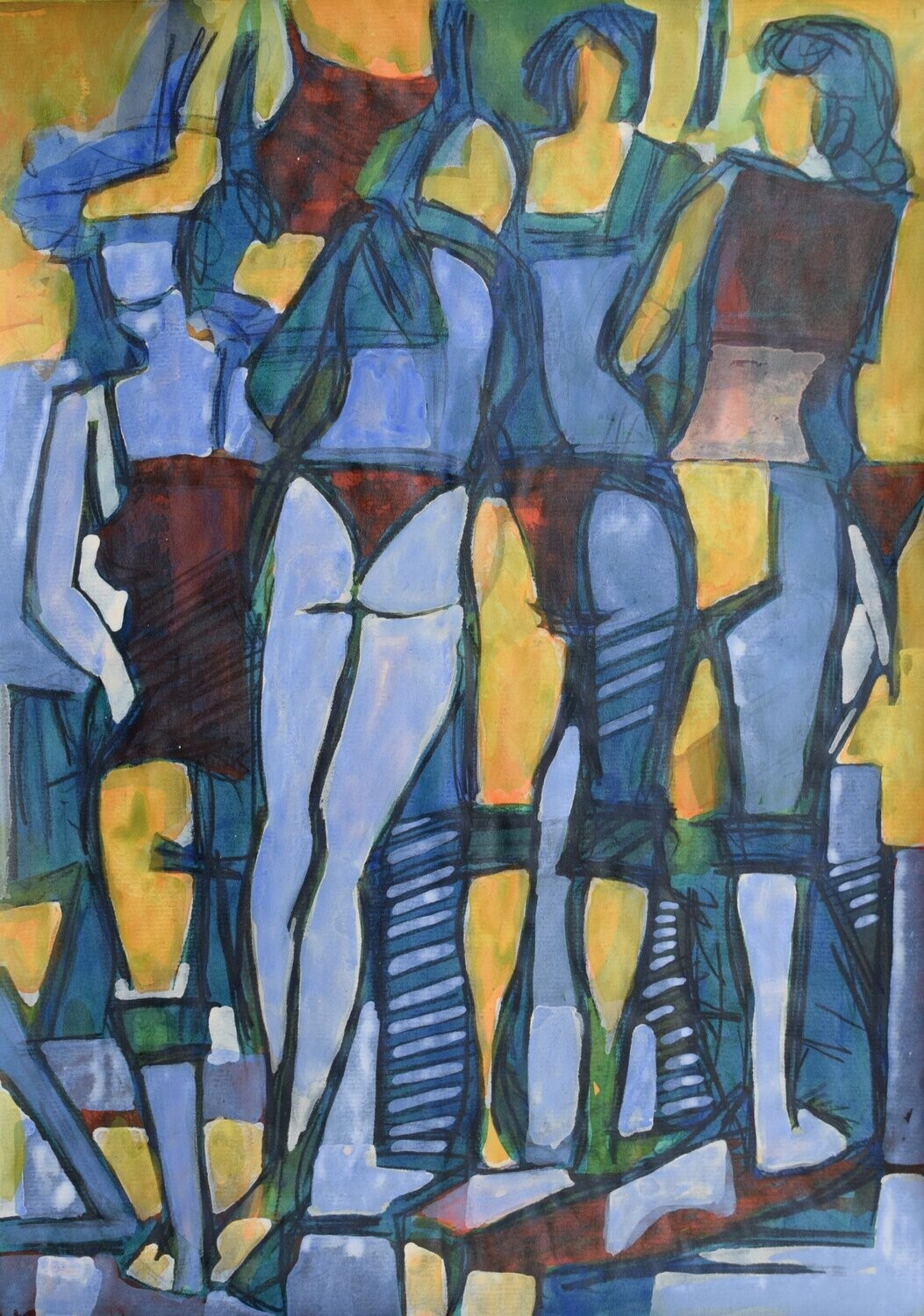 Acrylic on paper and their collage on canvas with wooden frame // Size: ca..30 x 40 x 4 cm