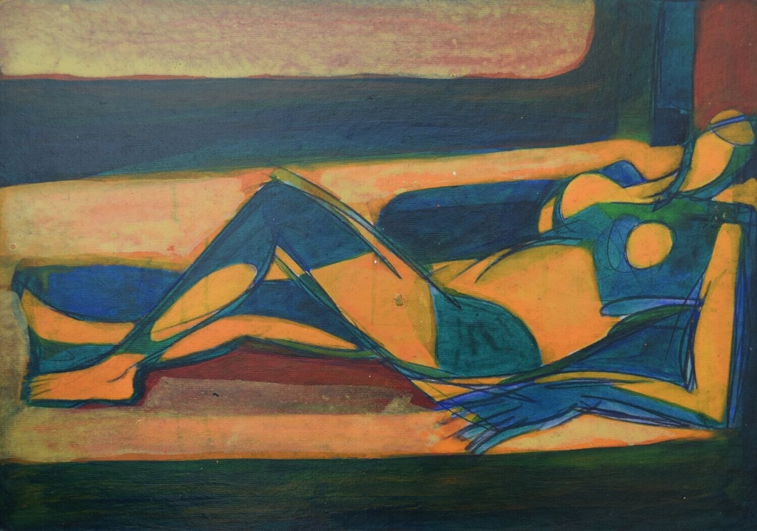 Sweet life /Collage, handmade paper with acrylic on Two fabrics canvas // Size : ca. 30 x 40 x 4 cm