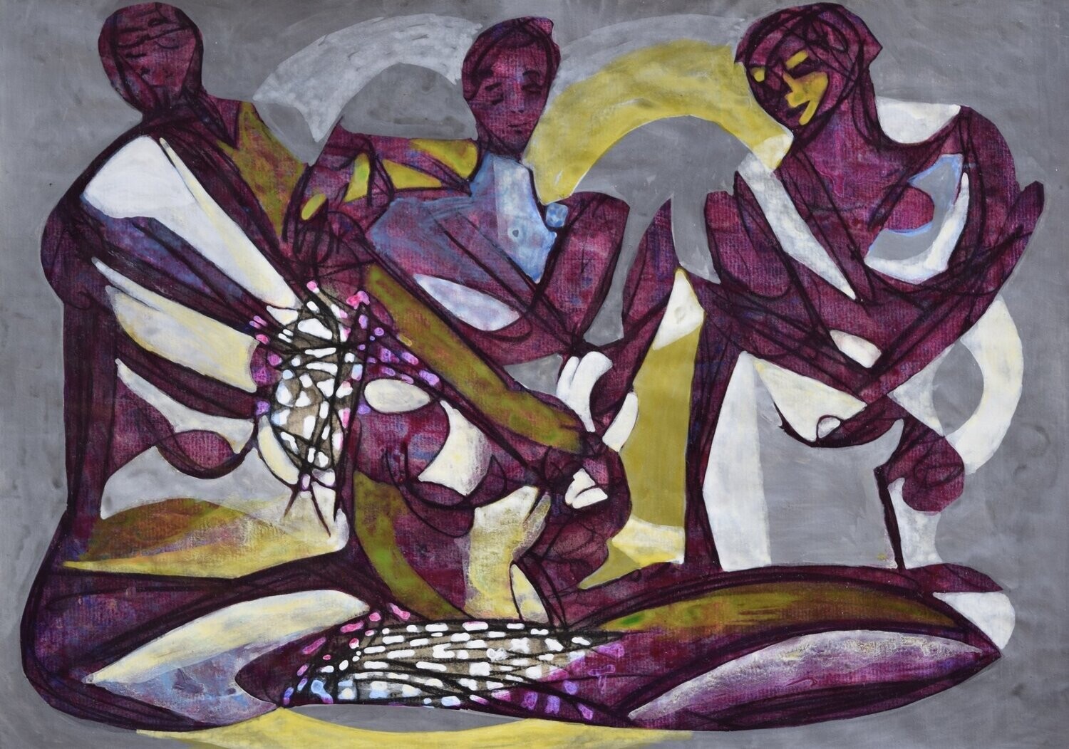 Acrylic on paper and their collage on canvas with wooden frame // Size: ca..30 x 40 x 4 cm