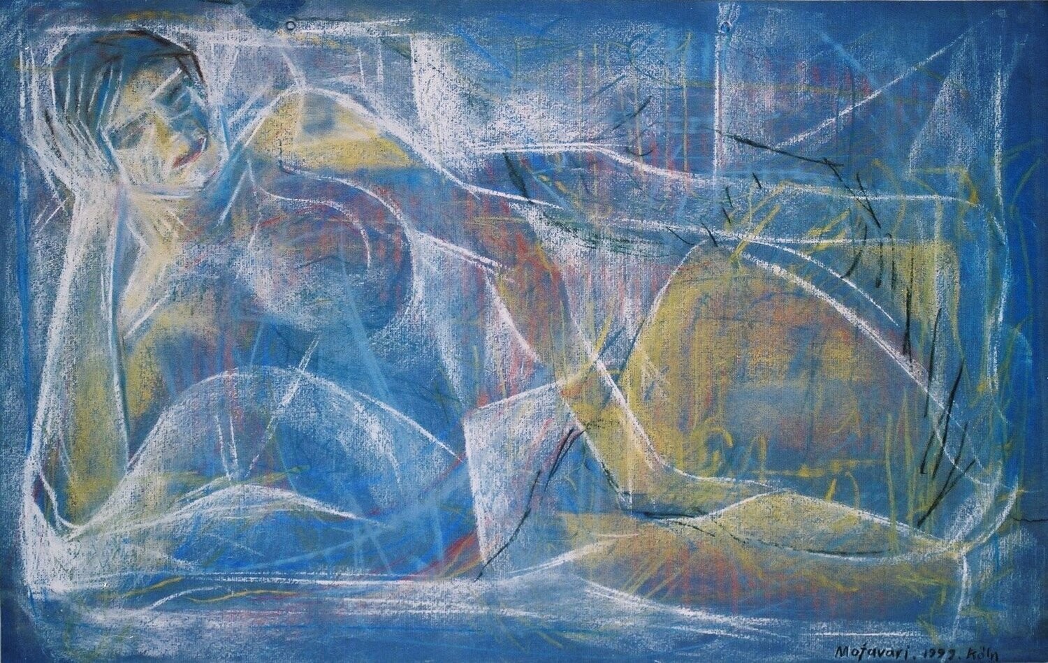 Süßes Leben , Acrylic on paper , collage on  canvas and wooden frame, // Size: x 30 x 40 x 4 cm