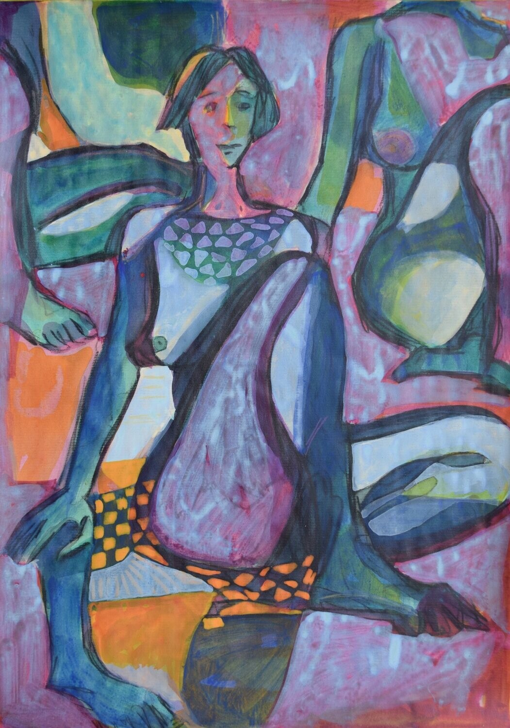 Acrylic on paper and their collage on canvas with wooden frame // Size: ca..30 x 40 x 4 cm
