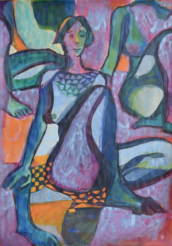 Acrylic on paper and their collage on canvas with wooden frame // Size: ca..30 x 40 x 4 cm