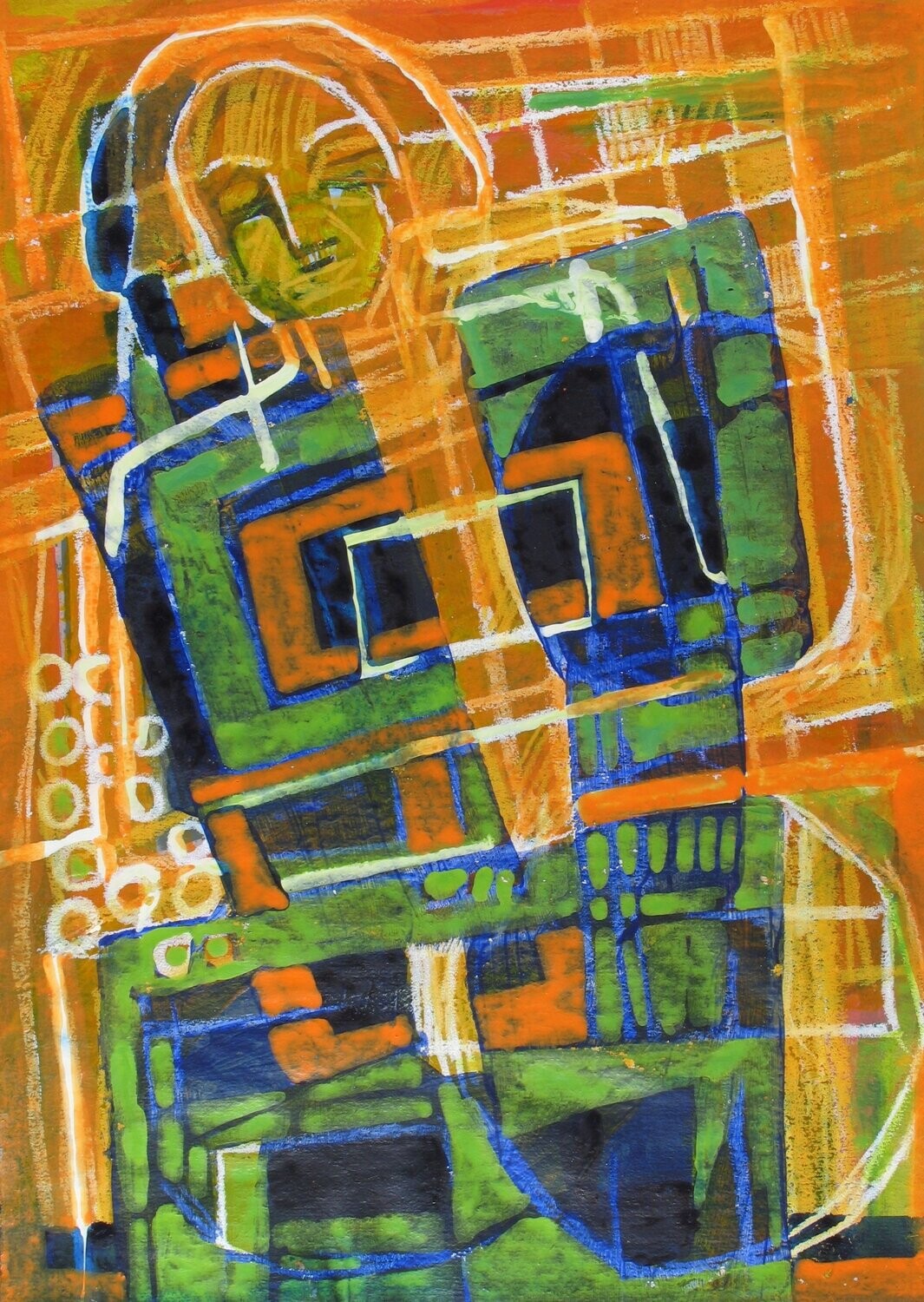 Acrylic on paper and their collage on canvas with wooden frame // Size: ca..30 x 40 x 4 cm