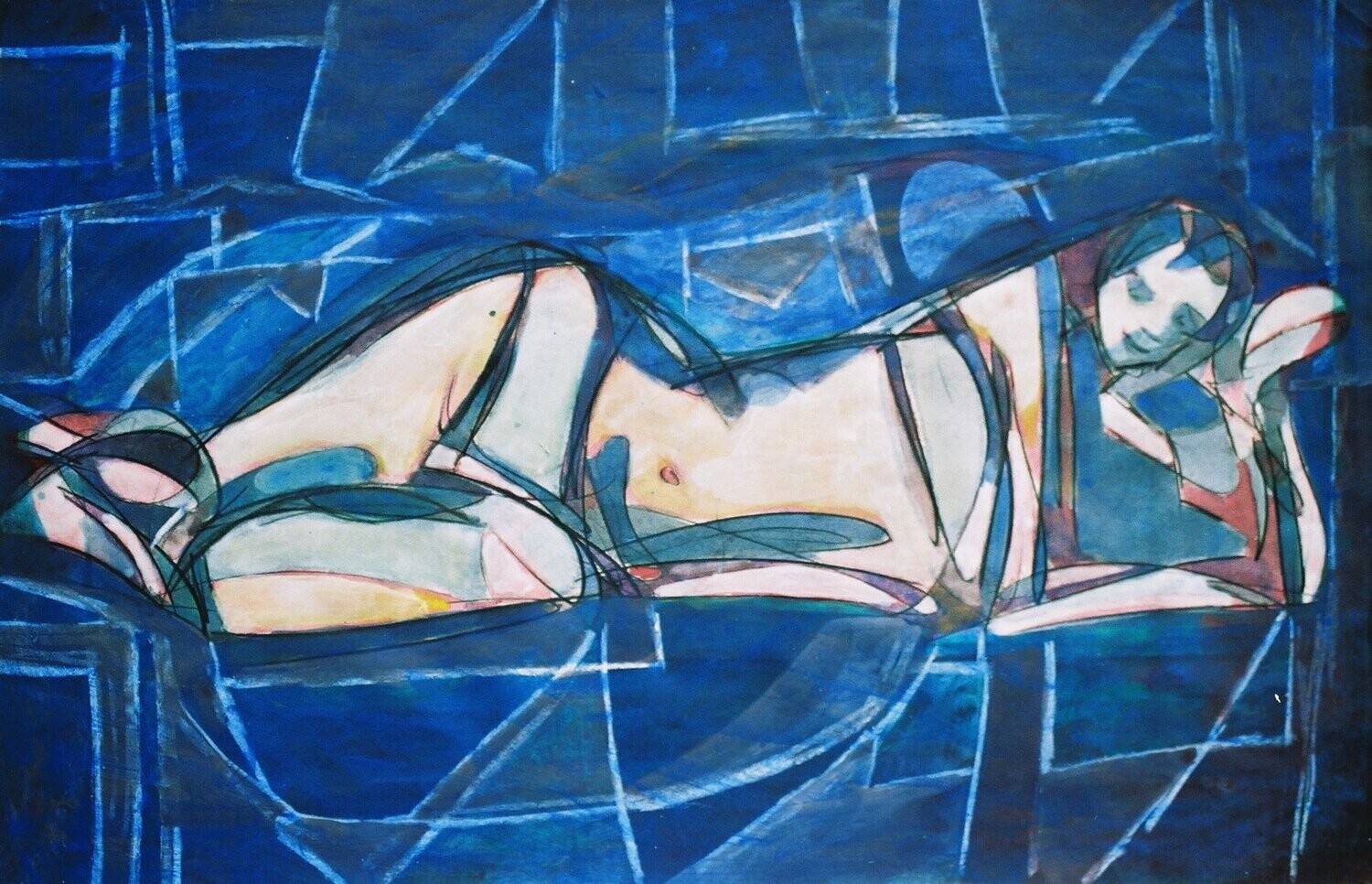 life /Collage, handmade paper with acrylic on Two fabrics canvas // Size : ca. 30 x 40 x 4 cm