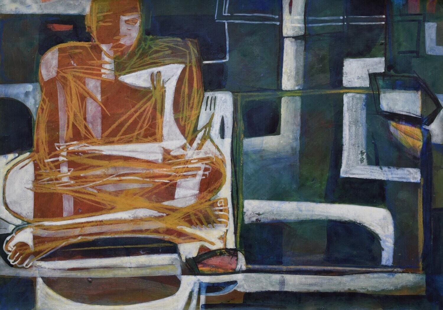 Acrylic on paper and their collage on canvas with wooden frame // Size: ca..30 x 40 x 4 cm