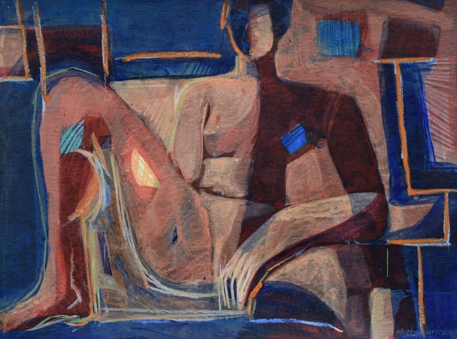 Sweet life /Collage, handmade paper with acrylic on Two fabrics canvas // Size : ca. 30 x 40 x 4 cm