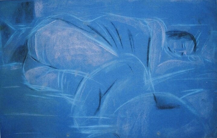 figurative ,Collage  paper with acrylic on canvas  // Size : ca. 50 x 70 x 4 cm,