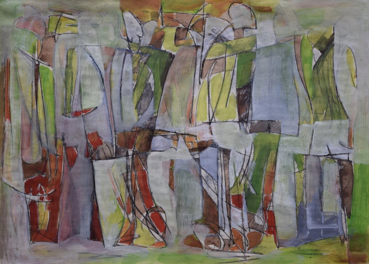 Sweet life /Collage, handmade paper with acrylic on Two fabrics canvas // Size : ca. 30 x 40 x 4 cm