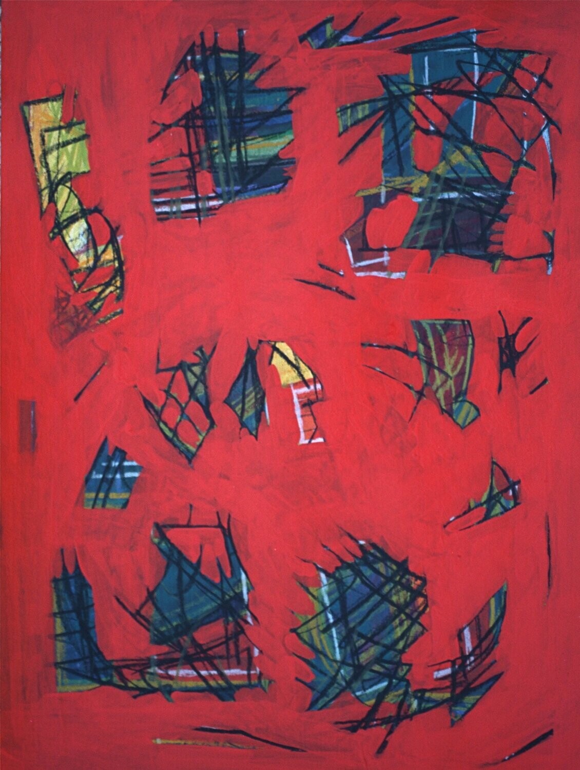 Acrylic on paper and their collage on canvas with wooden frame // Size: ca..30 x 40 x 4 cm