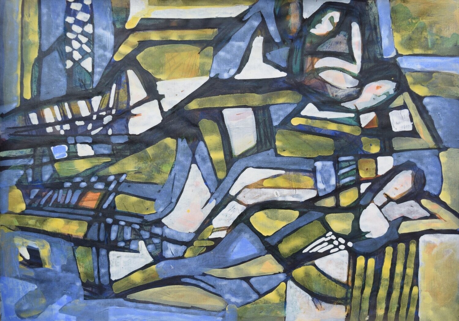 Acrylic on paper and their collage on canvas with wooden frame // Size: ca..30 x 40 x 4 cm
