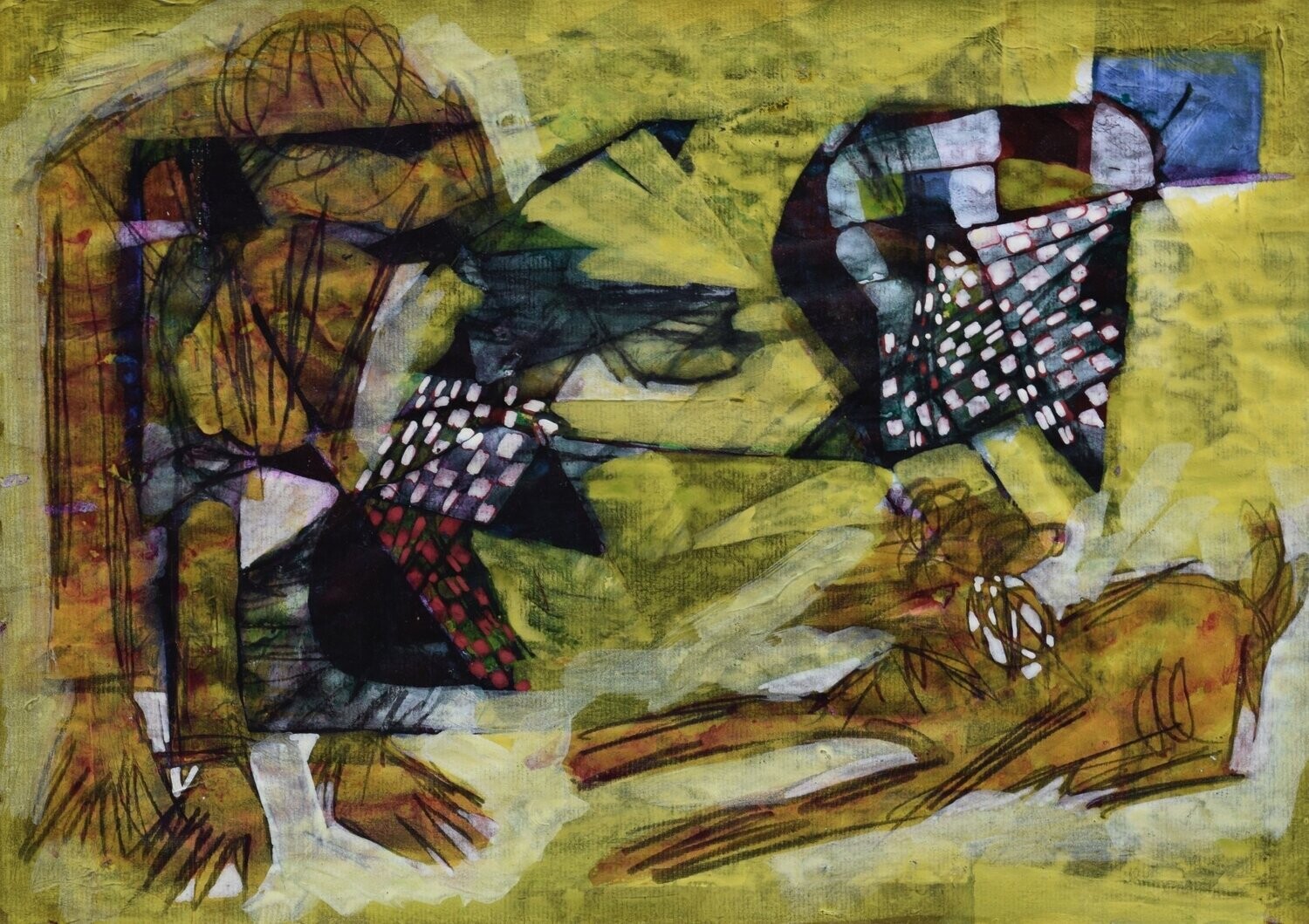 Acrylic on paper and their collage on canvas with wooden frame // Size: ca..30 x 40 x 4 cm