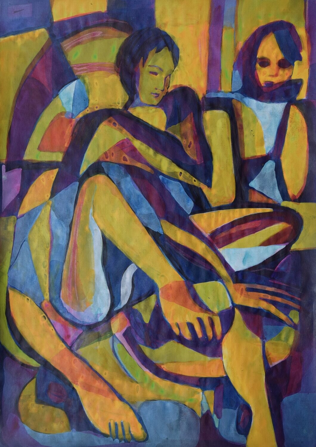 Acrylic on paper and their collage on canvas with wooden frame // Size: ca..30 x 40 x 4 cm