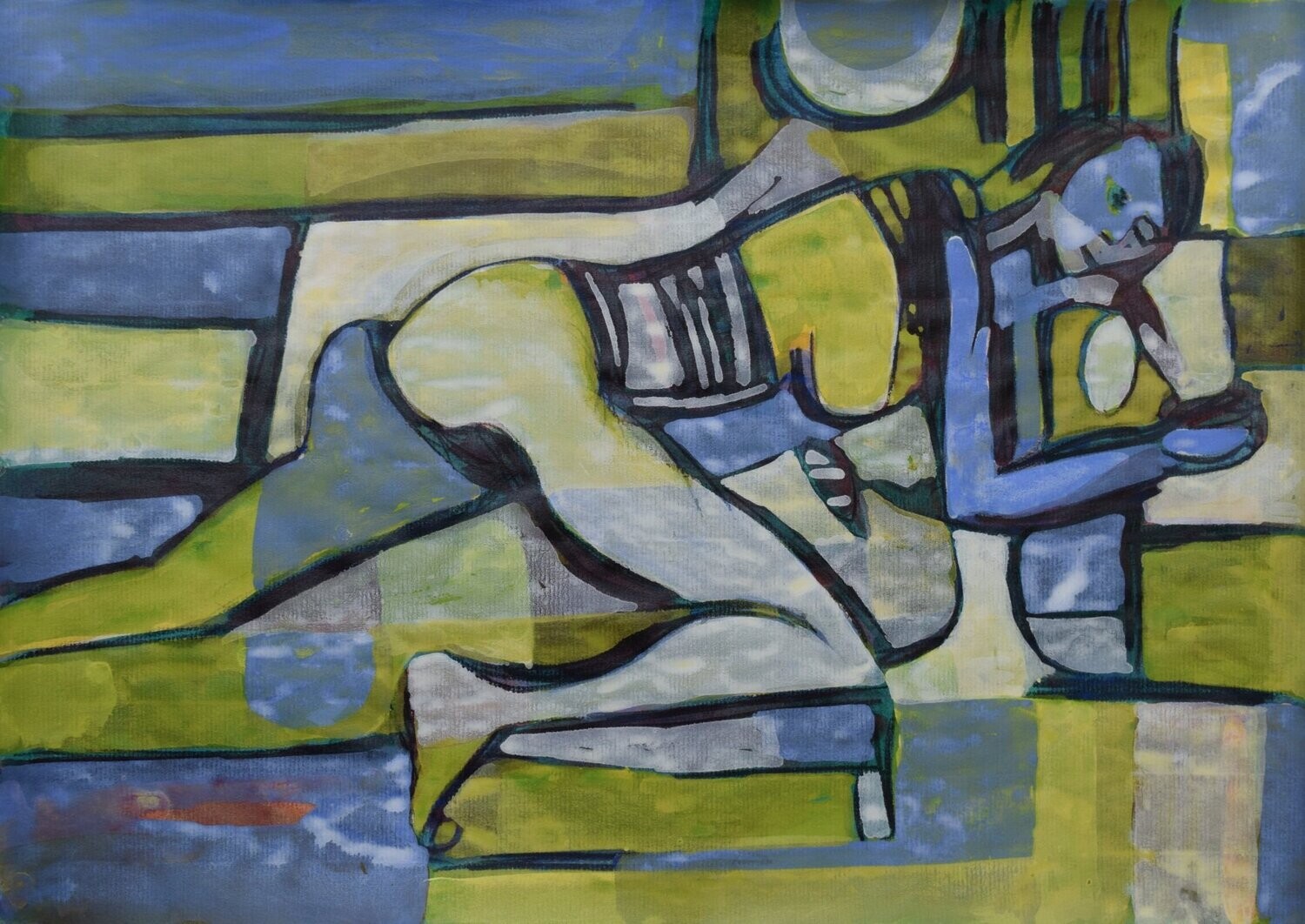 Acrylic on paper and their collage on canvas with wooden frame // Size: ca..30 x 40 x 4 cm