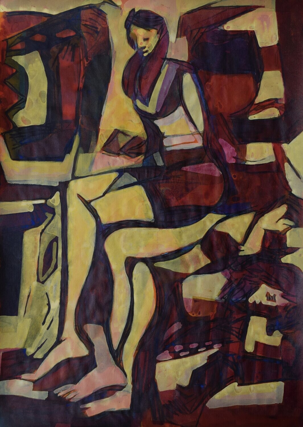 Acrylic on paper and their collage on canvas with wooden frame // Size: ca..30 x 40 x 4 cm