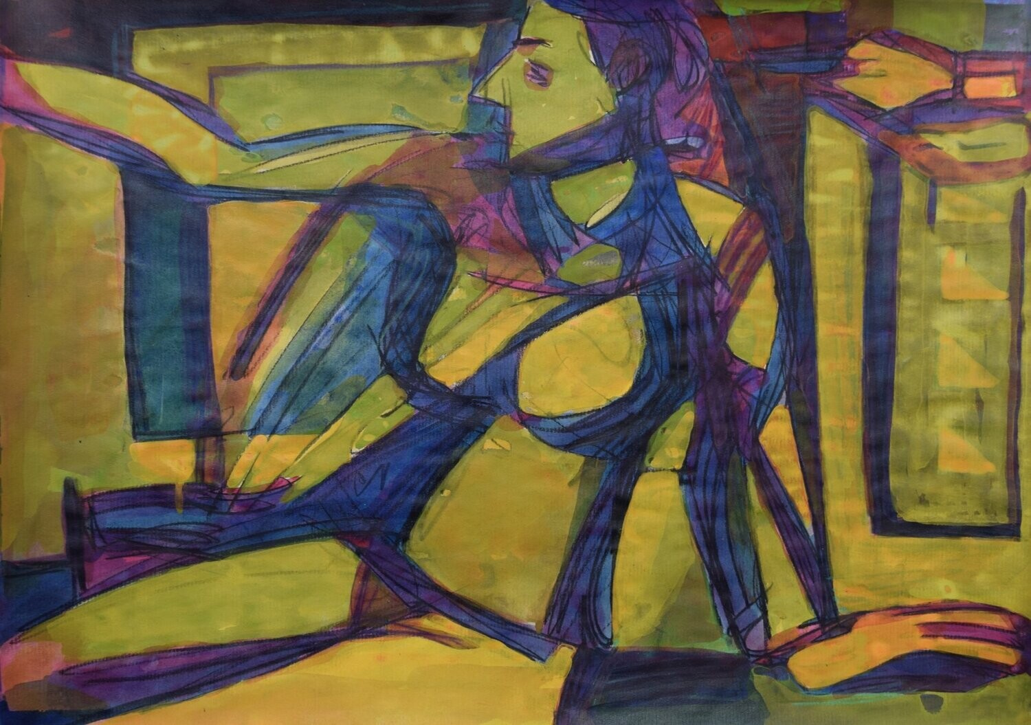 Acrylic on paper and their collage on canvas with wooden frame // Size: ca..30 x 40 x 4 cm
