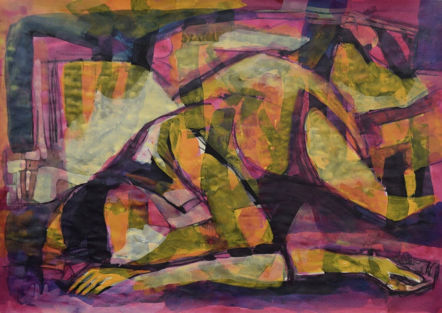 Acrylic on paper and their collage on canvas with wooden frame // Size: ca..30 x 40 x 4 cm