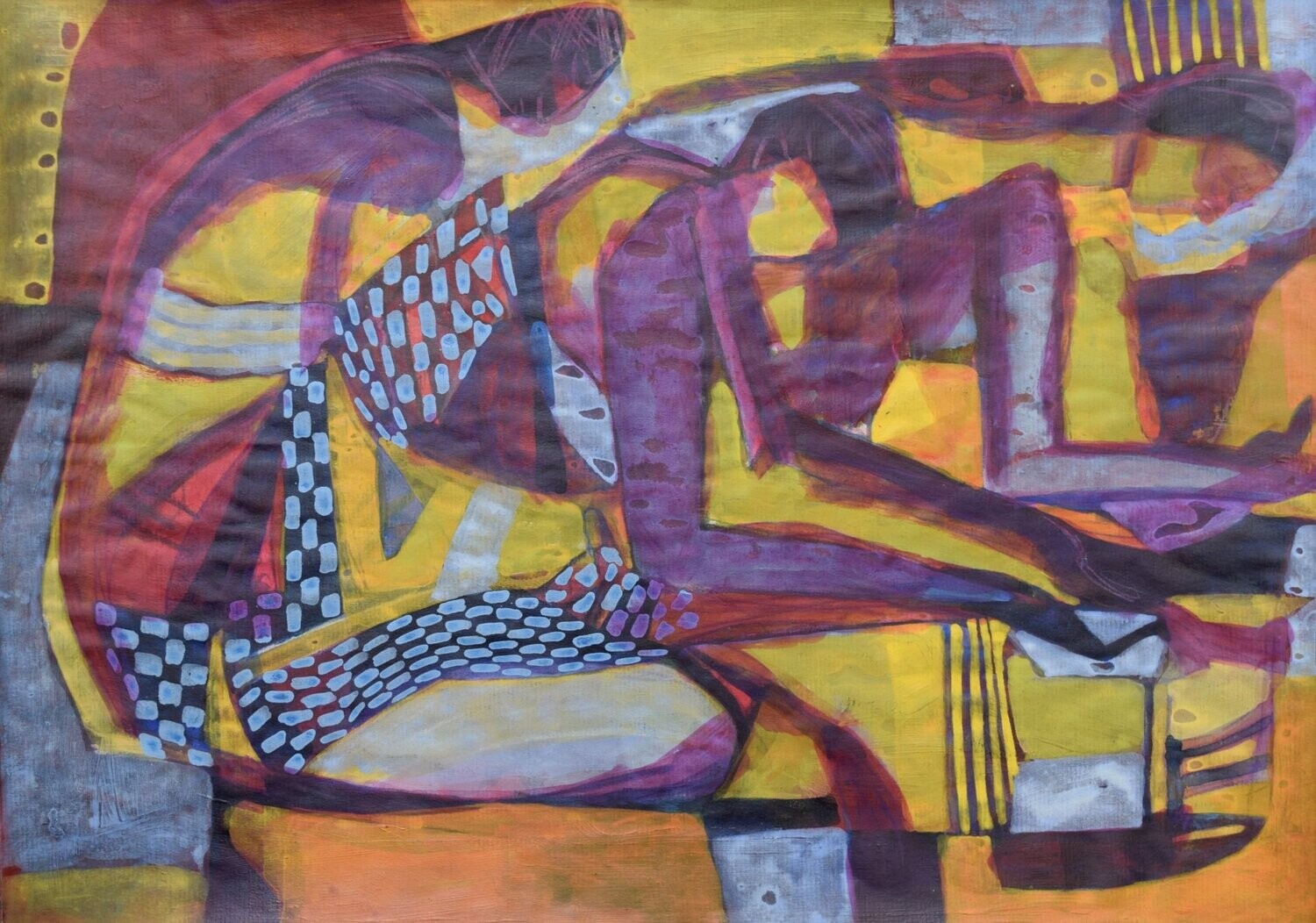 Acrylic on paper and their collage on canvas with wooden frame // Size: ca..30 x 40 x 4 cm