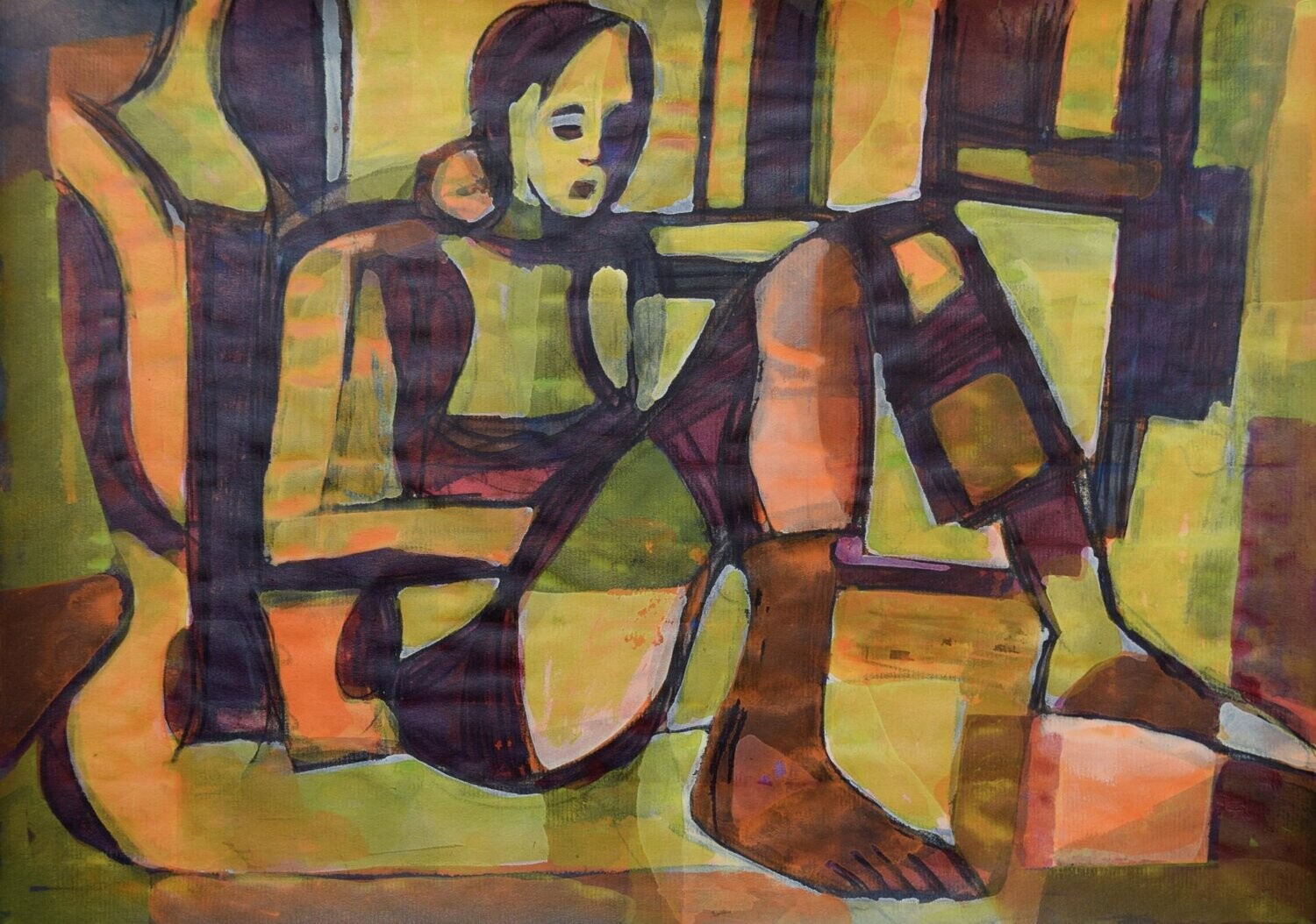 Acrylic on paper and their collage on canvas with wooden frame // Size: ca..30 x 40 x 4 cm
