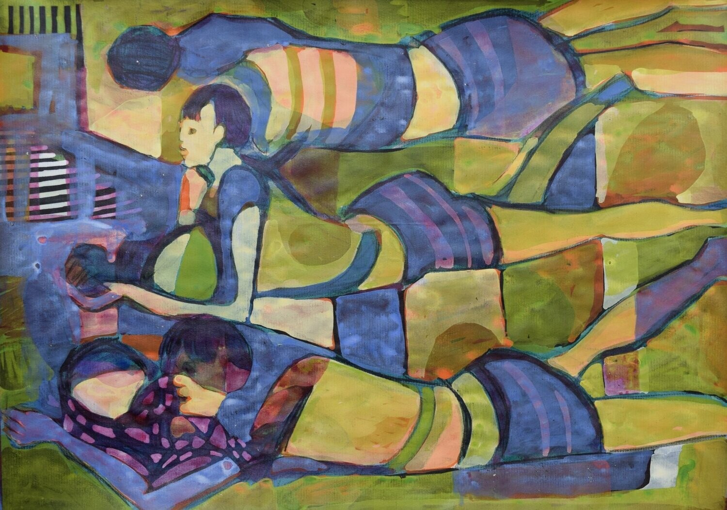 Acrylic on paper and their collage on canvas with wooden frame // Size: ca..30 x 40 x 4 cm