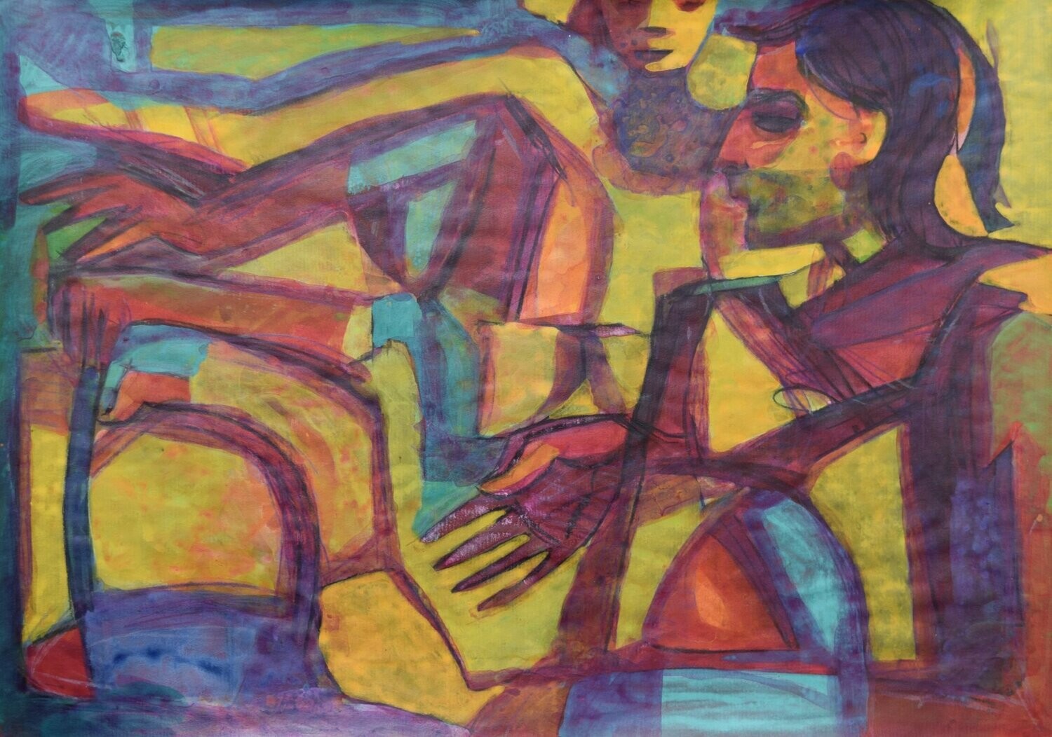 Acrylic on paper and their collage on canvas with wooden frame // Size: ca..30 x 40 x 4 cm