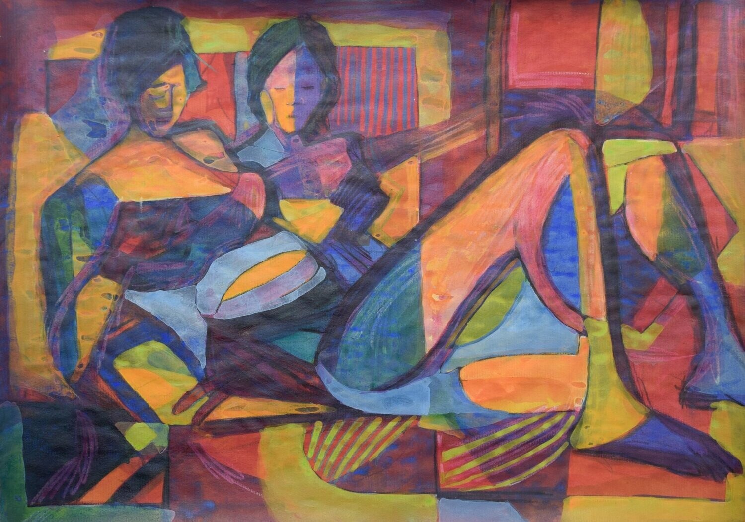 Acrylic on paper and their collage on canvas with wooden frame // Size: ca..30 x 40 x 4 cm