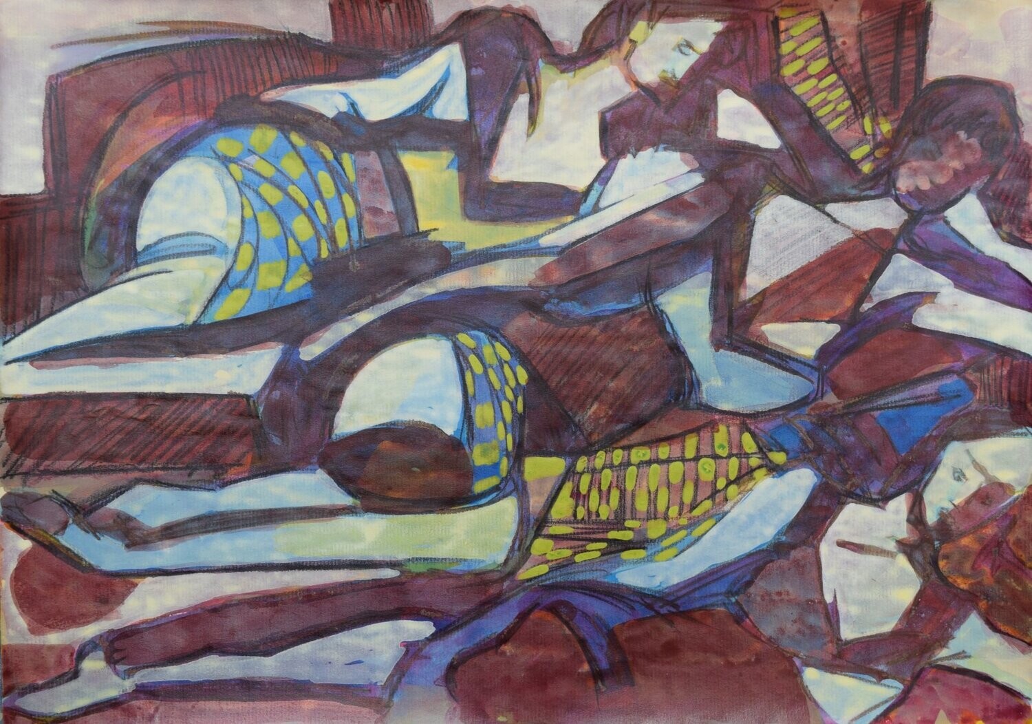 Acrylic on paper and their collage on canvas with wooden frame // Size: ca..30 x 40 x 4 cm