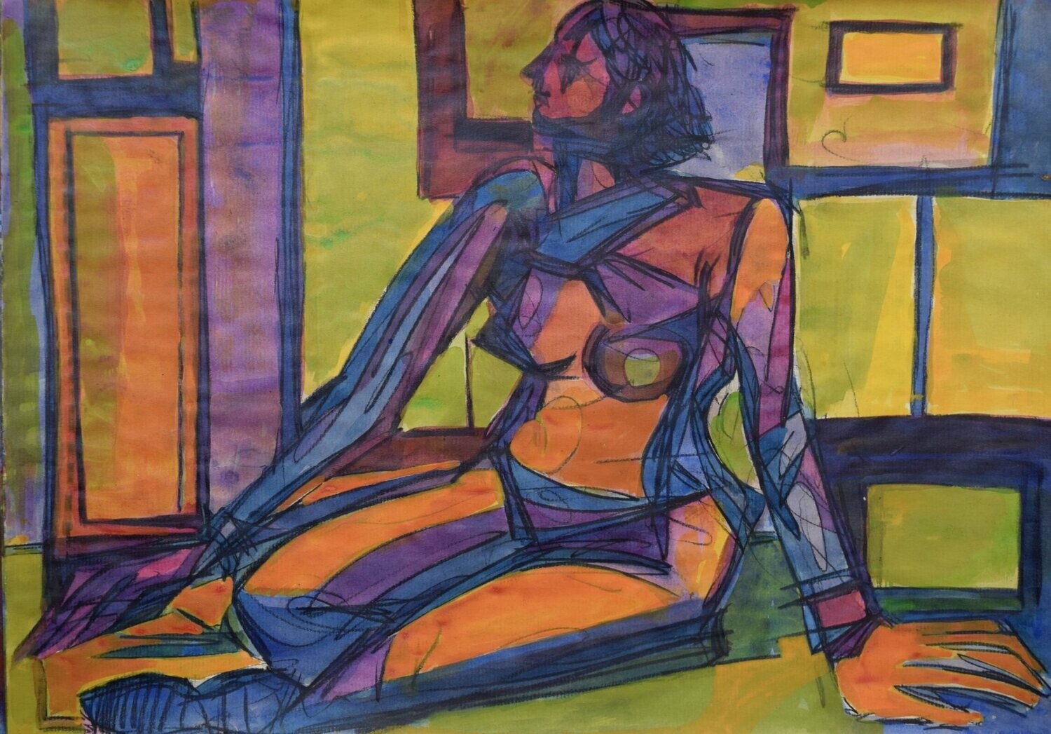 Acrylic on paper and their collage on canvas with wooden frame // Size: ca..30 x 40 x 4 cm