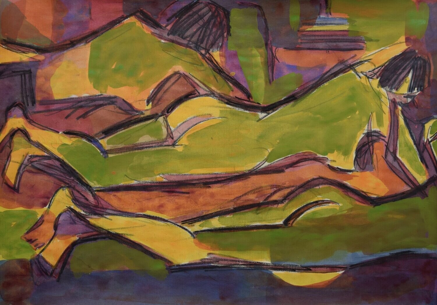 Süßes Leben , Acrylic on paper , collage on  canvas and wooden frame, // Size: x 30 x 40 x 4 cm
