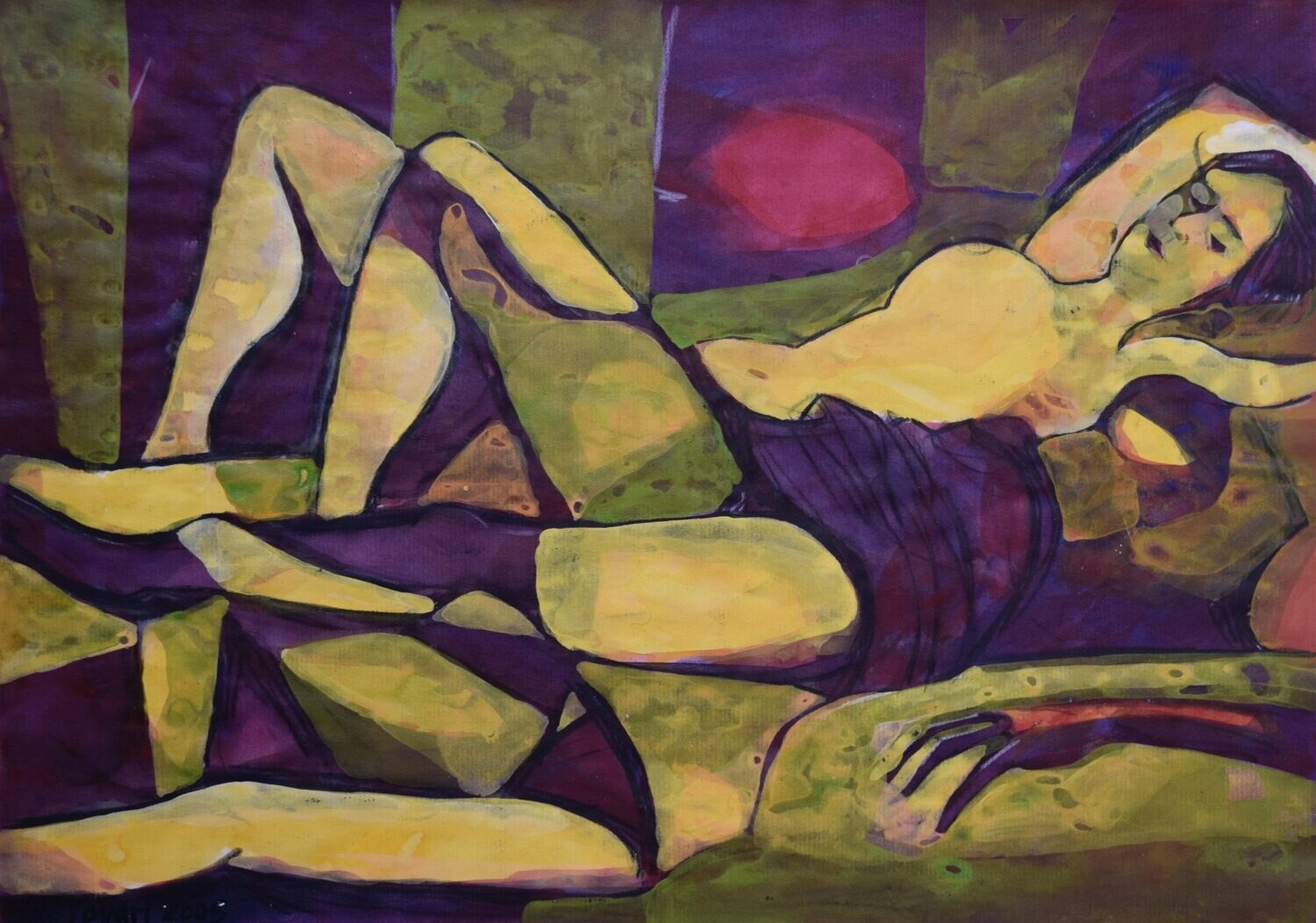 Collage, handmade paper with acrylic on Two fabrics canvas // Size : ca. 30 x 40 x 4 cm