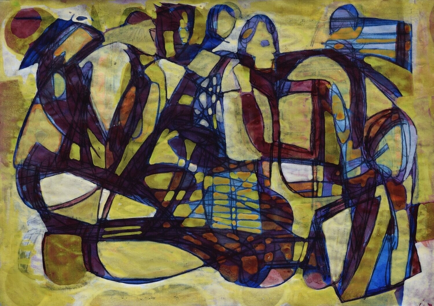 Collage, handmade paper with acrylic on Two fabrics canvas // Size : ca. 30 x 40 x 4 cm