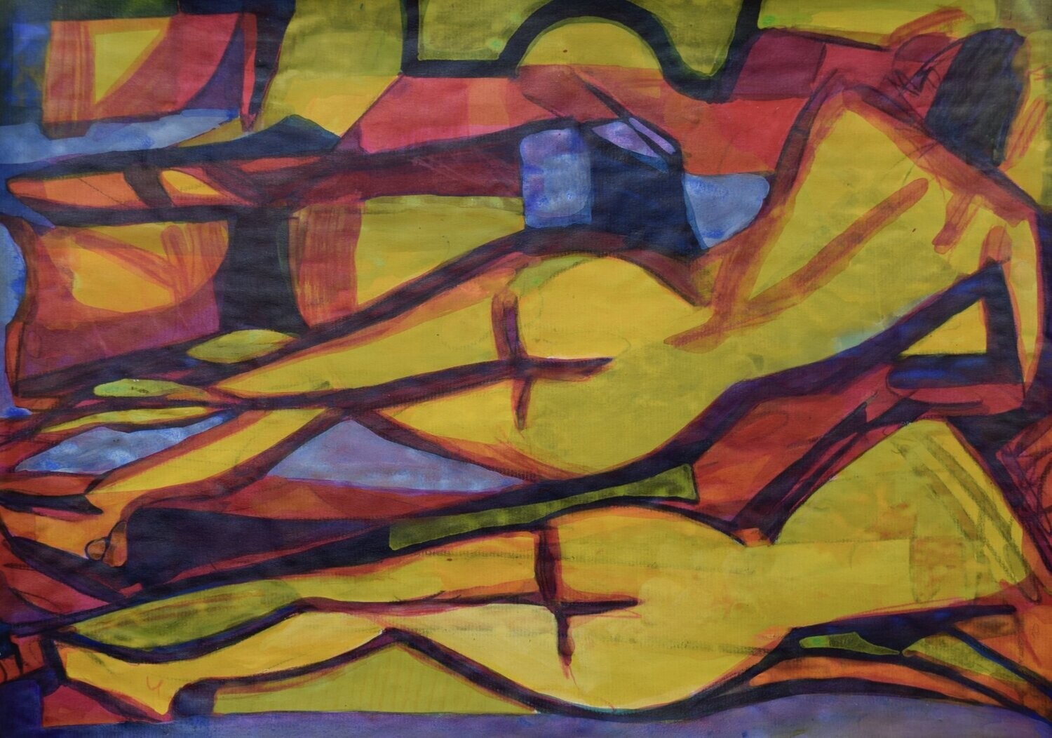 Collage, handmade paper with acrylic on Two fabrics canvas // Size : ca. 30 x 40 x 4 cm