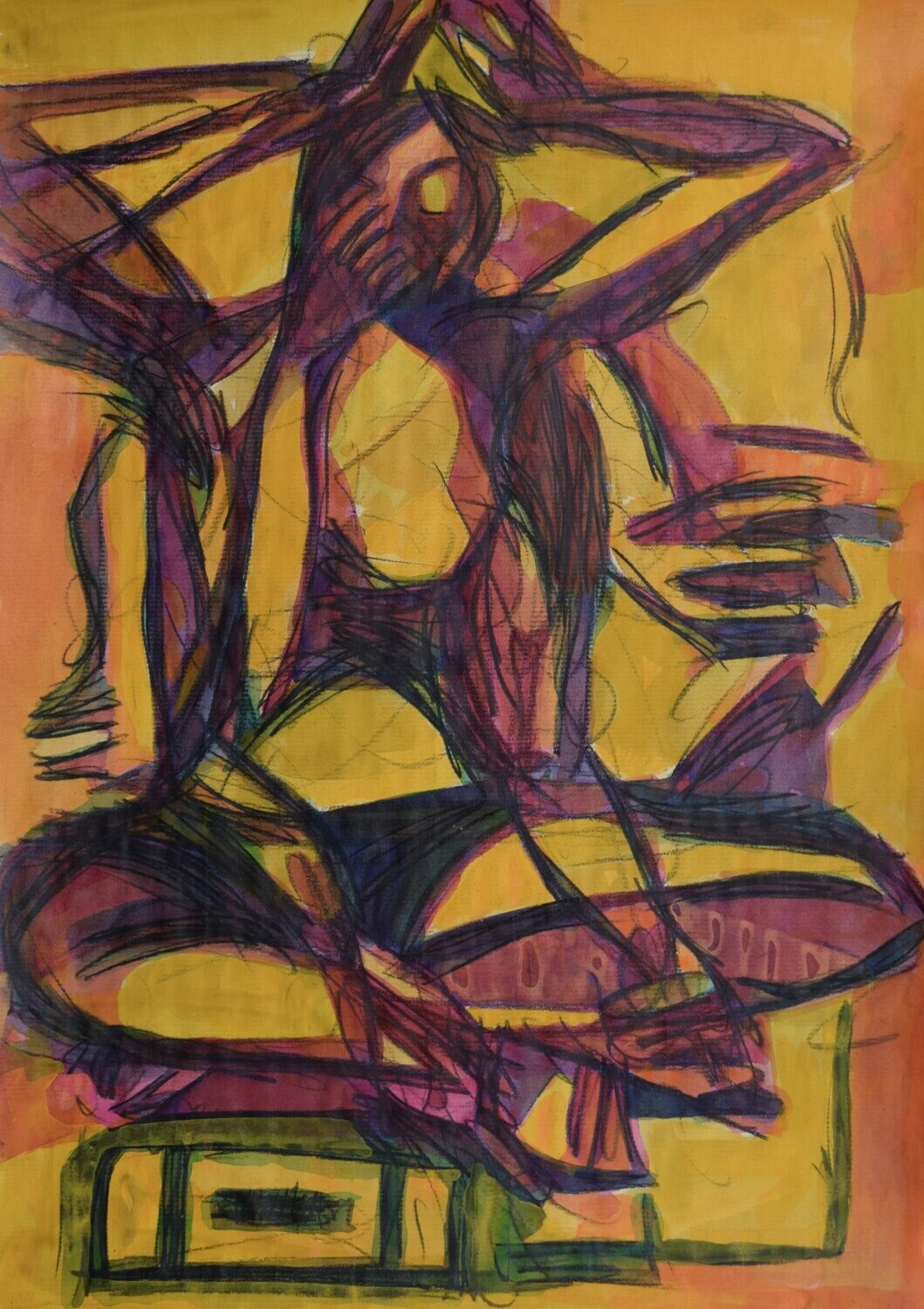 Collage, handmade paper with acrylic on Two fabrics canvas // Size : ca. 30 x 40 x 4 cm