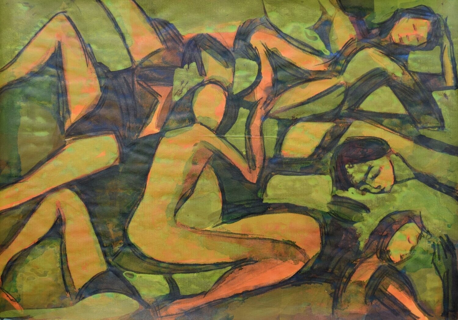 Collage, handmade paper with acrylic on Two fabrics canvas // Size : ca. 30 x 40 x 4 cm