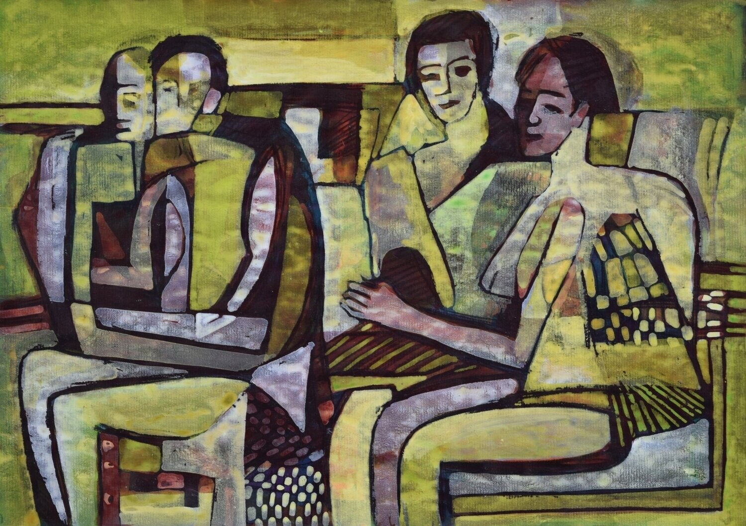 Acrylic on paper and their collage on canvas with wooden frame // Size: ca..30 x 40 x 4 cm