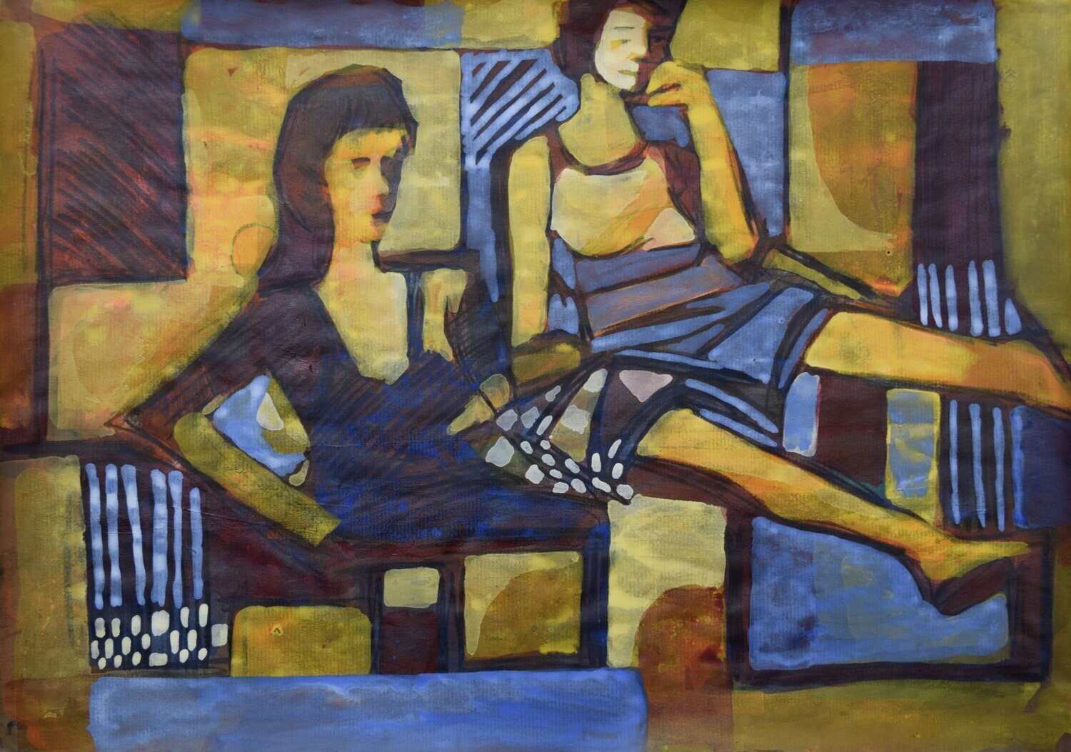 Acrylic on paper and their collage on canvas with wooden frame // Size: ca..30 x 40 x 4 cm