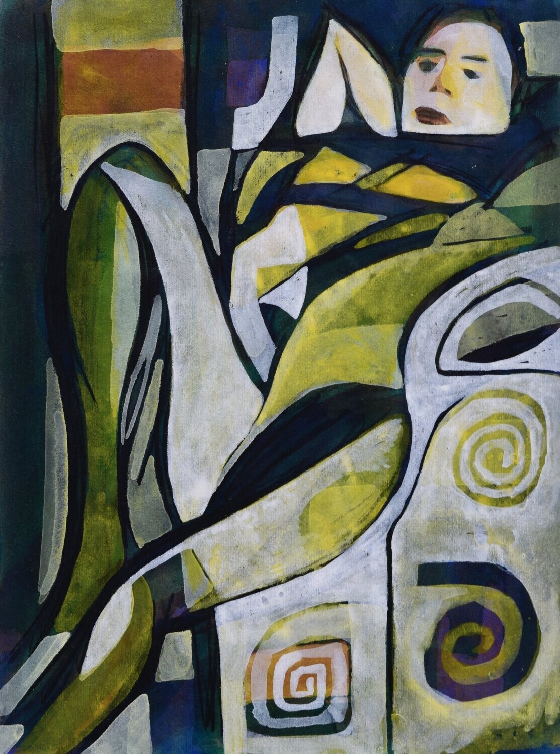 Acrylic on paper and their collage on canvas//Size : ca. 30 x 40 x 4 cm,