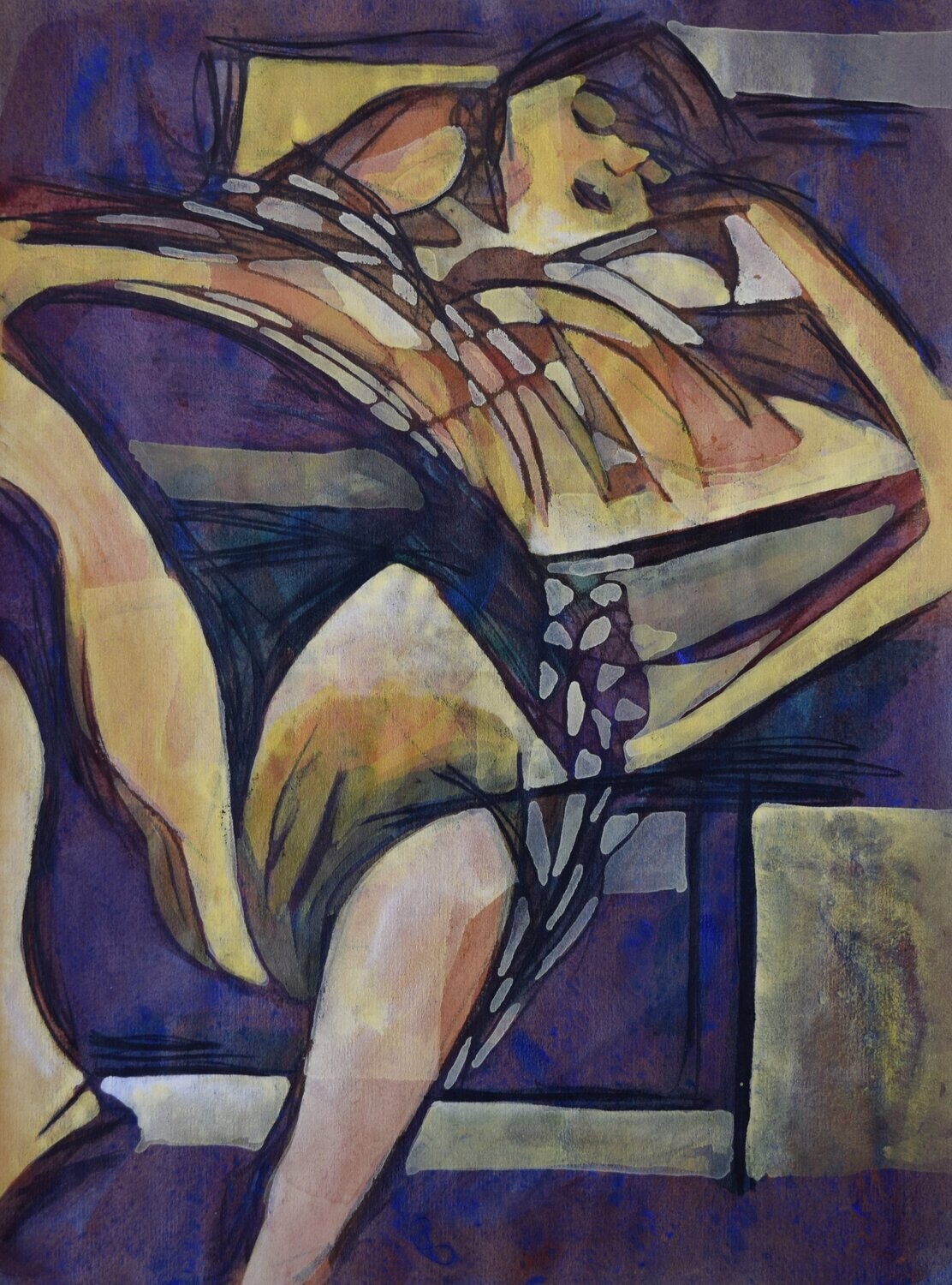 Acryilc on Paper und Collage on  Canvas &  wooden frame // Size : 30 x 40 x 4 cm