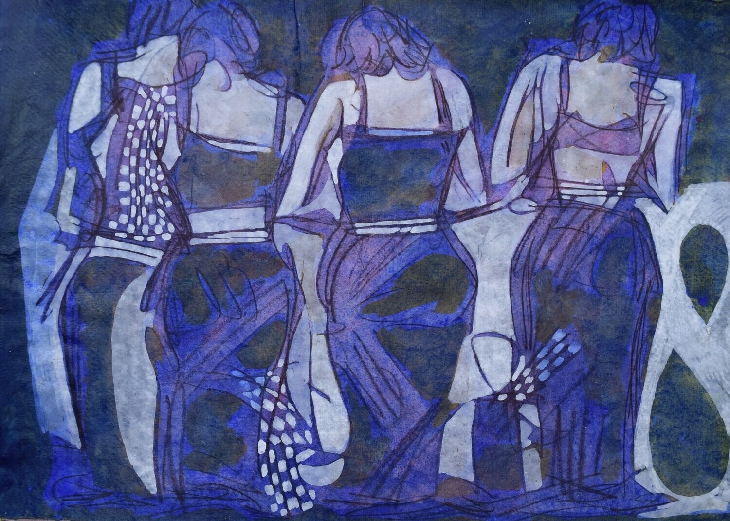 Acrylic on paper and their collage on canvas with wooden frame // Size: ca..30 x 40 x 4 cm